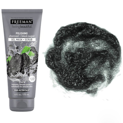 Mặt Nạ Than Hoạt Tính Đường Đen Freeman Feeling Beautiful Polishing Charcoal & Black Sugar Gel Mask + Scrub 175ml
