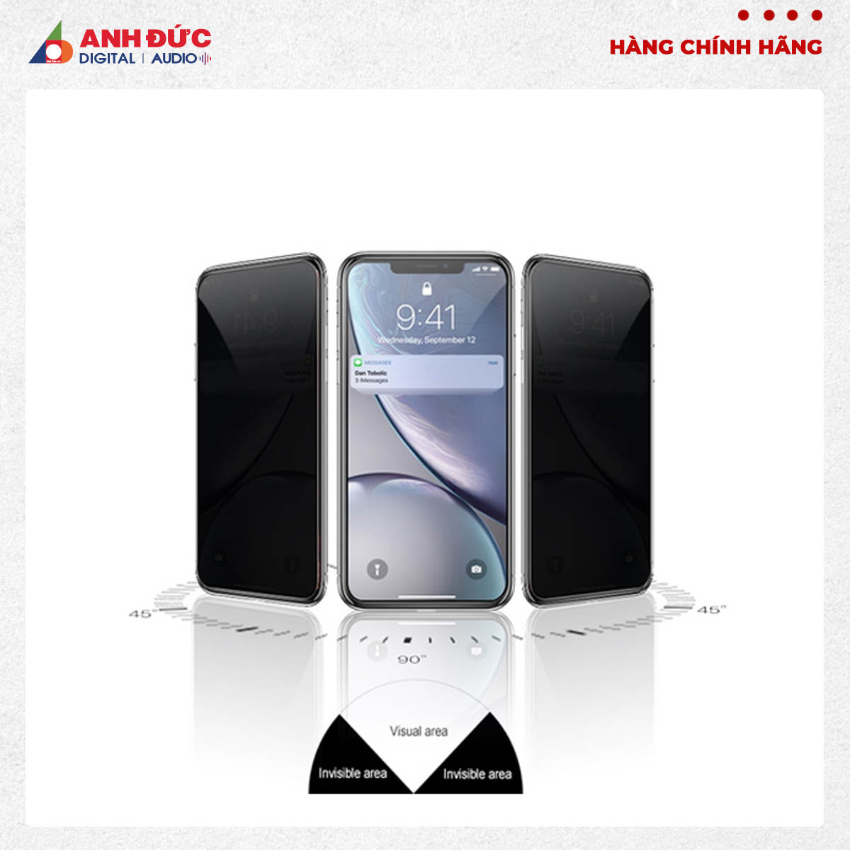 Miếng dán cường lực chống nhìn trộm Mipow Kingbull 3D for iPhone XSMax/ iPhone 11 Pro Max