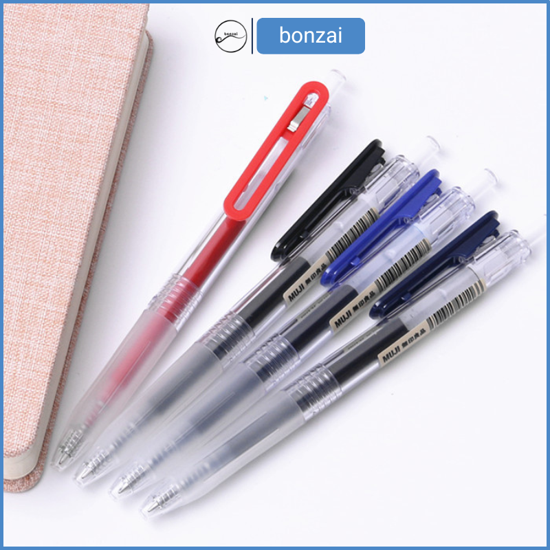 Bút gel Muji cây lẻ dạng bấm gài ngòi 0,5 mm