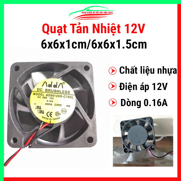 Quạt tản nhiệt Brushless 12V tốc độ cao 6x6x1cm / 6x6x1.5cm 0.16A