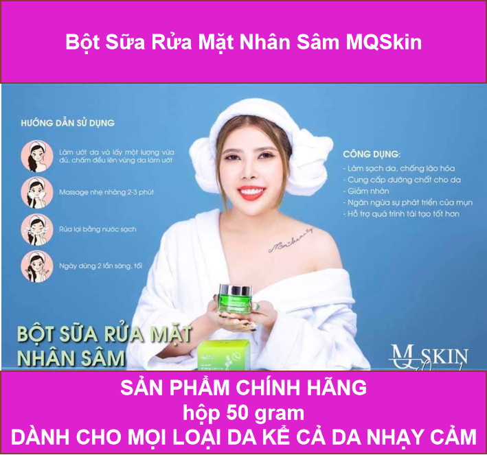 Bột Sữa Rửa Mặt Nhân Sâm MQSkin dành cho mọi loại da -shop trường auth
