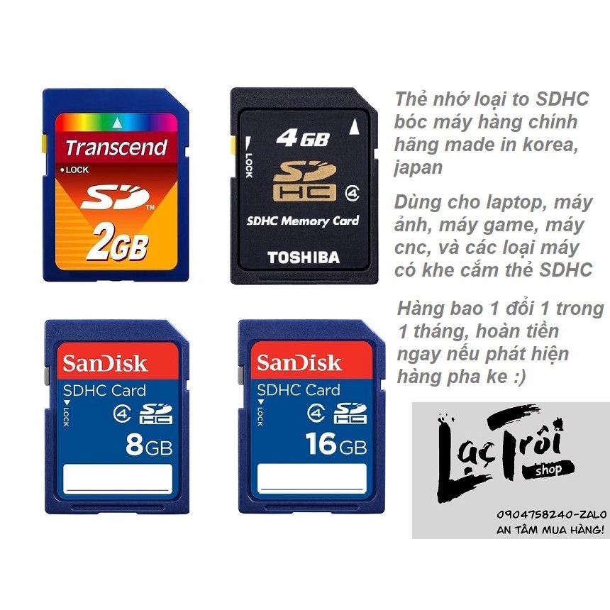 Thẻ nhớ máy ảnh sd-sdhc-sony pro duo đã qua sử dụng - bh1t 1 đổi 1
