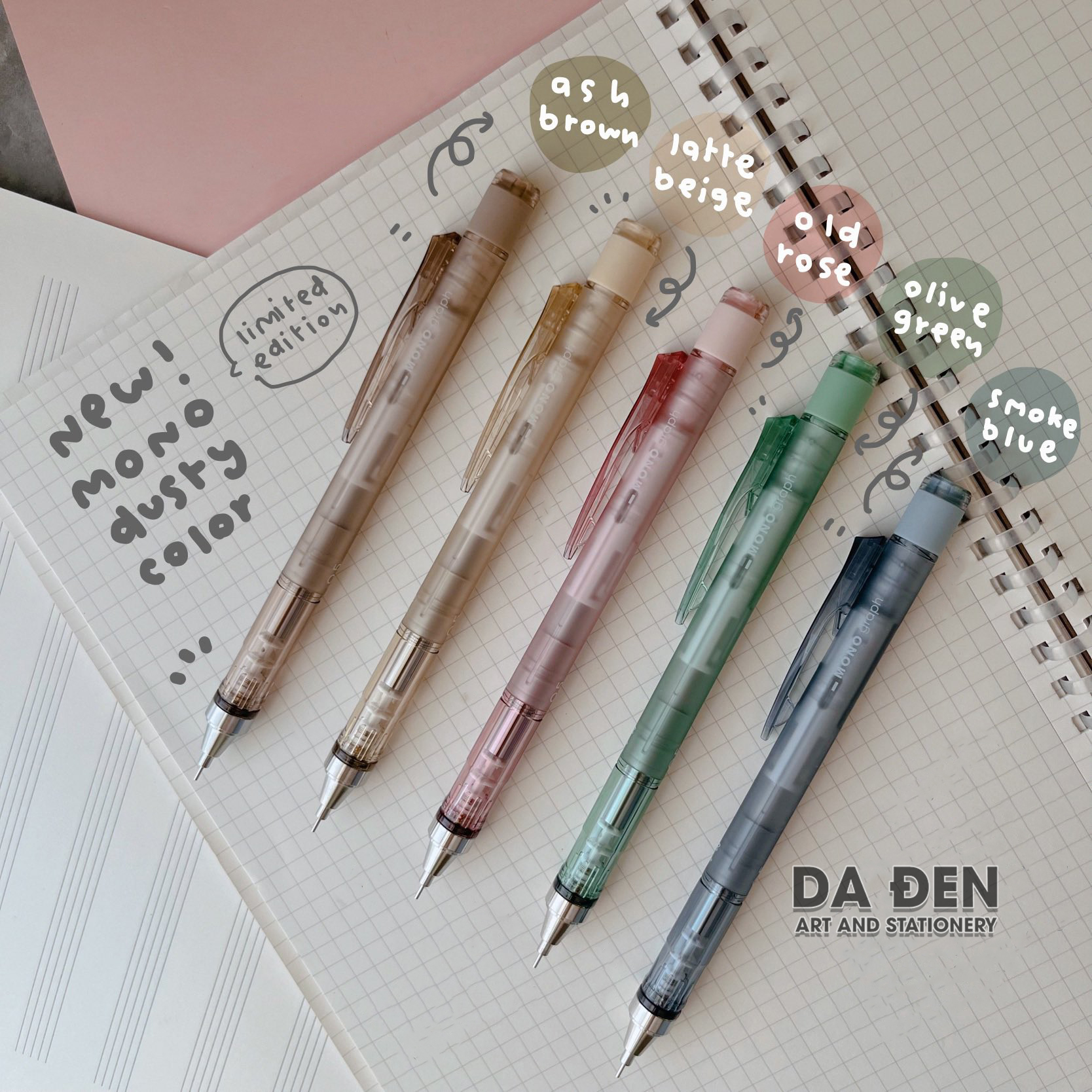 [DA ĐEN] Chì Tombow Mono Dusty Color Limited 2022