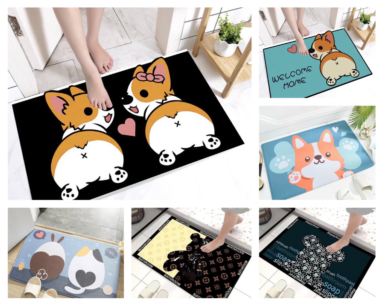 Hàng đẹp 🎁 Thảm lau chân siêu thấm nước🍀 Thảm chùi chân 3D chống trơn trượt cao cấp