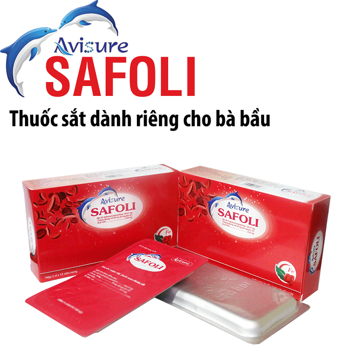 Thuoc Sắt Cho Bà Bầu Avisure Safoli hộp 2 vỉ x 15 viên