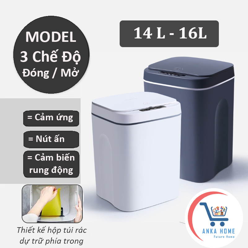 Thùng rác thông minh cảm ứng tự động đóng mở 14l , 16l bảo hành 3 tháng