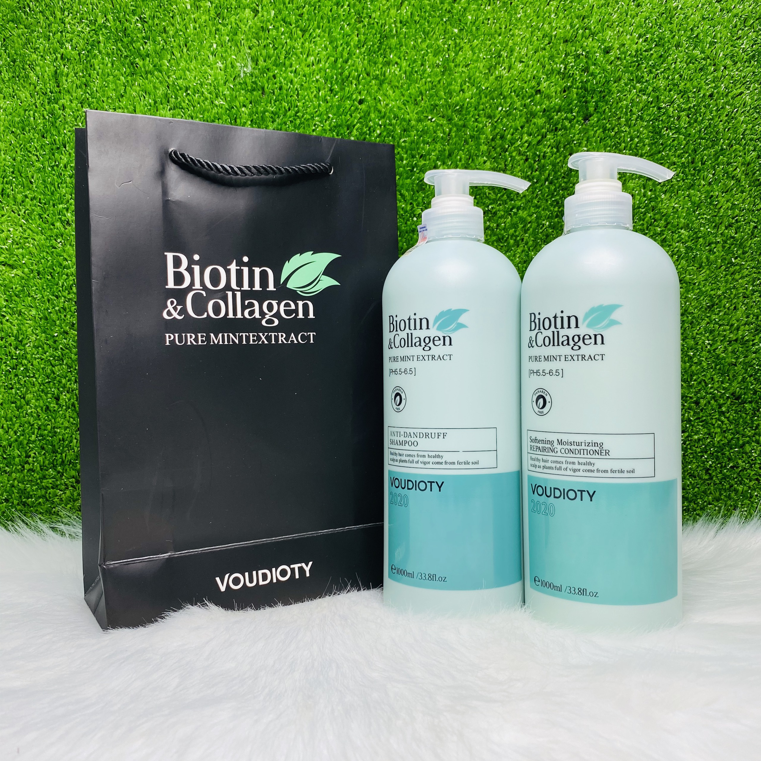[HCM]Cặp Dầu Gội Xả Biotin Collagen Xanh Dương | Giảm Gàu Hiệu Quả
