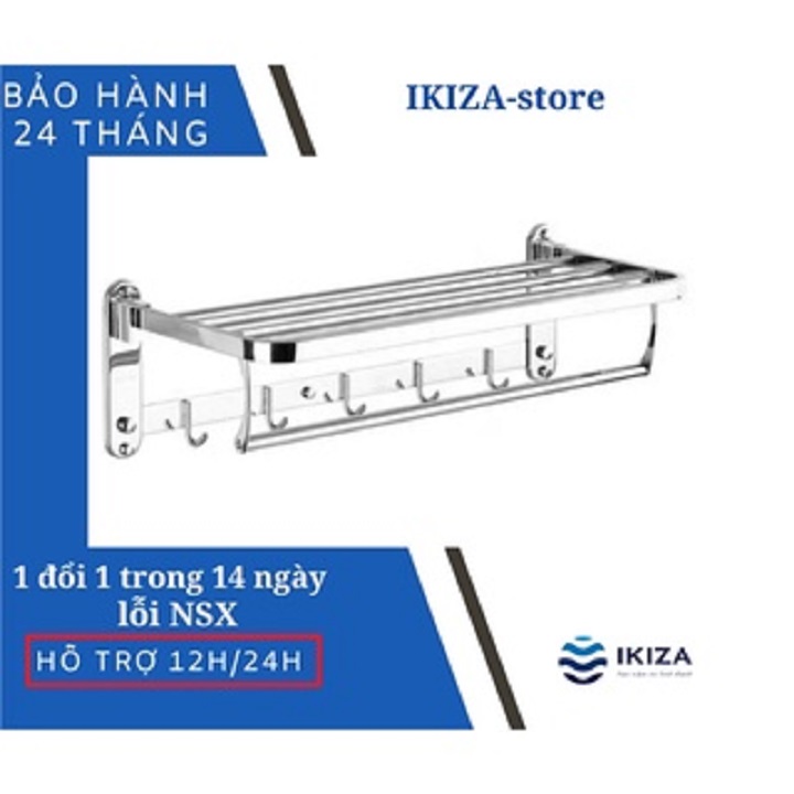 Giàn vắt khắn inox 304, giá treo khăn 2 tầng ikiza - vkl4