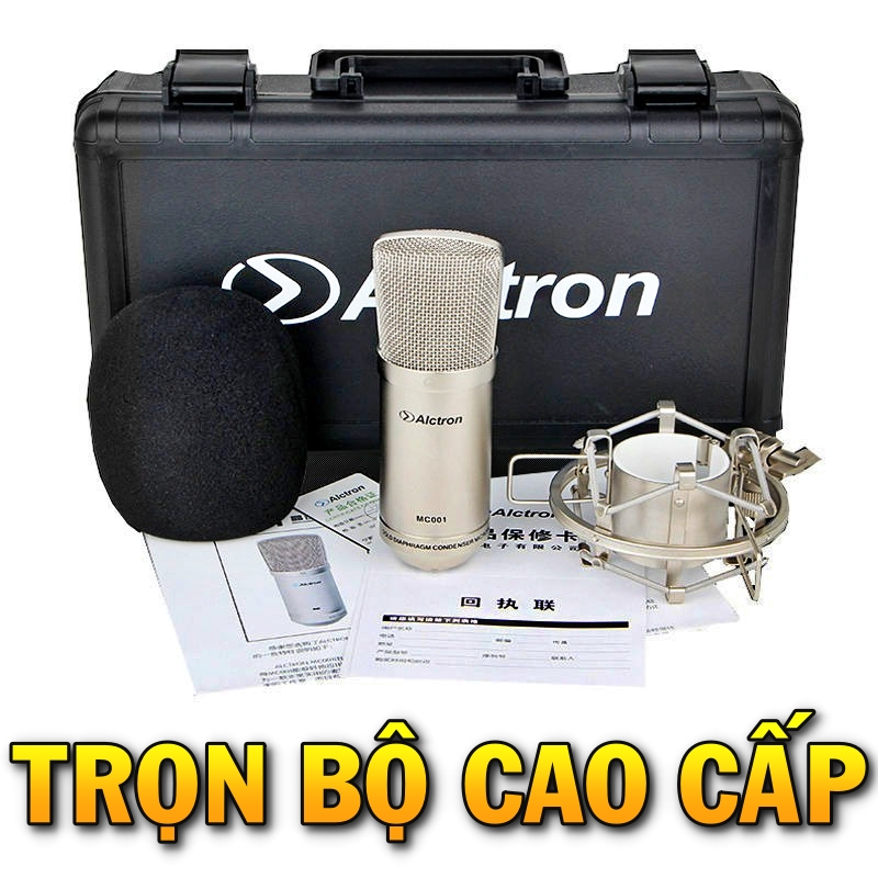 Alctron mc001 - bộ mic thu âm kèm vali, shock mount, bông lọc cho micro