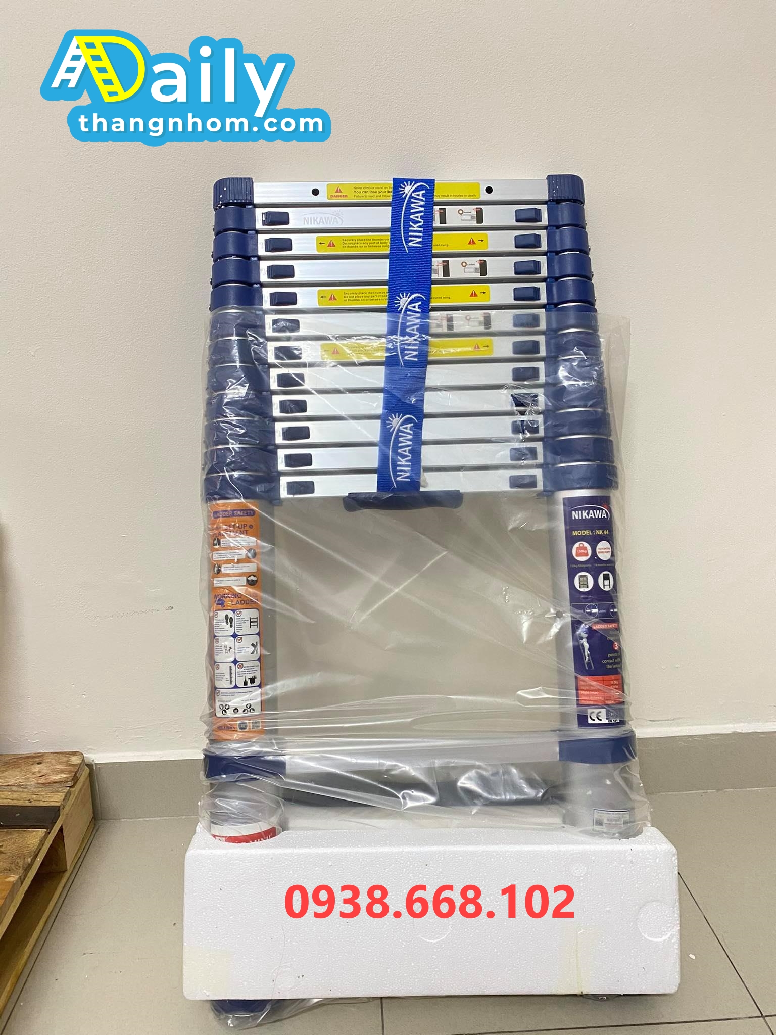 [HCM]Thang Nhôm Rút Gọn Cao Cấp Nhật Bản NIKAWA Các Loại 32m -38m -42m -48m - BH chính hãng 2 năm + Tặng đế cao su