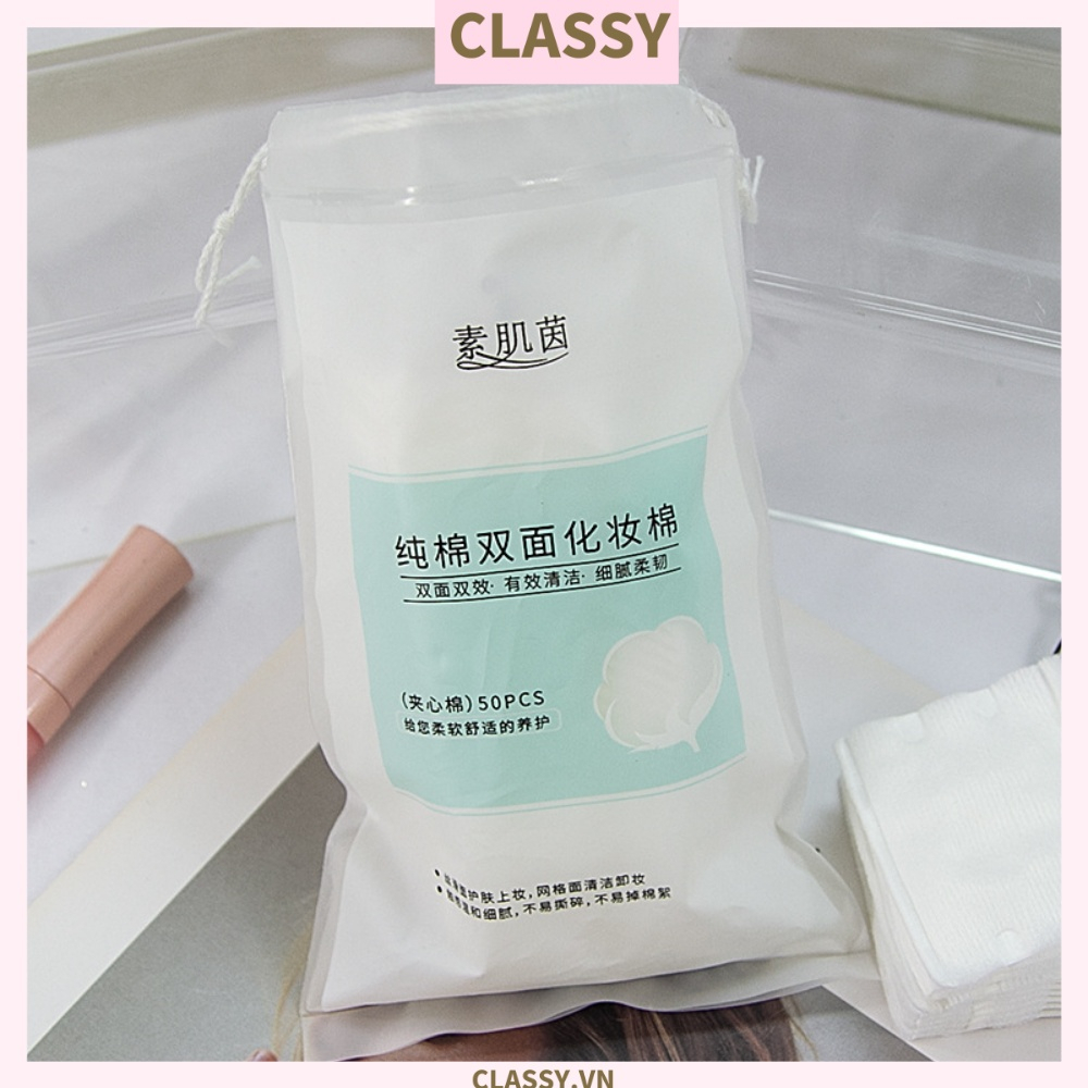 Classy Bông Tẩy Trang Cotton Pads chất liệu Cotton bỏ túi du lịch tiện lợi 50 miếng, 80 miếng và 120 miếng PK1684