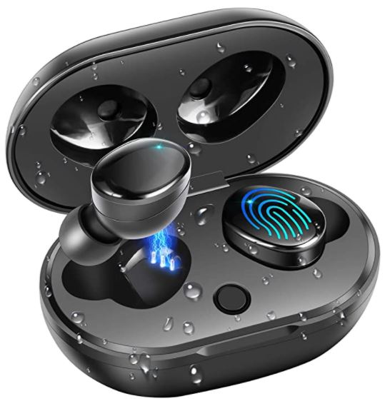 [HCM]Tai nghe không dây Bluetooth 5.0 DuoTen IPX7 Chống nước 27H Thời gian nhạc AAC 8.0 CVC 8.0 Tai nghe không dây thực sự với âm thanh nổi 3D âm thanh nổi Hi-Fi Bass sâu Điều khiển cảm ứng & Hộp sạc
