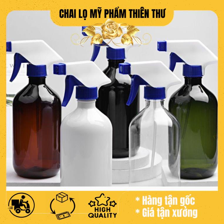 [500ml] Chai nhựa pet Vòi Xịt Kính 500ml rỗng chiết mỹ phẩm