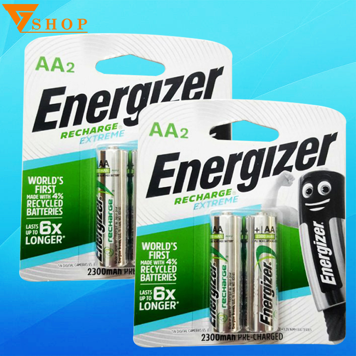 Combo 2 vỉ pin sạc aa energizer 2300mah