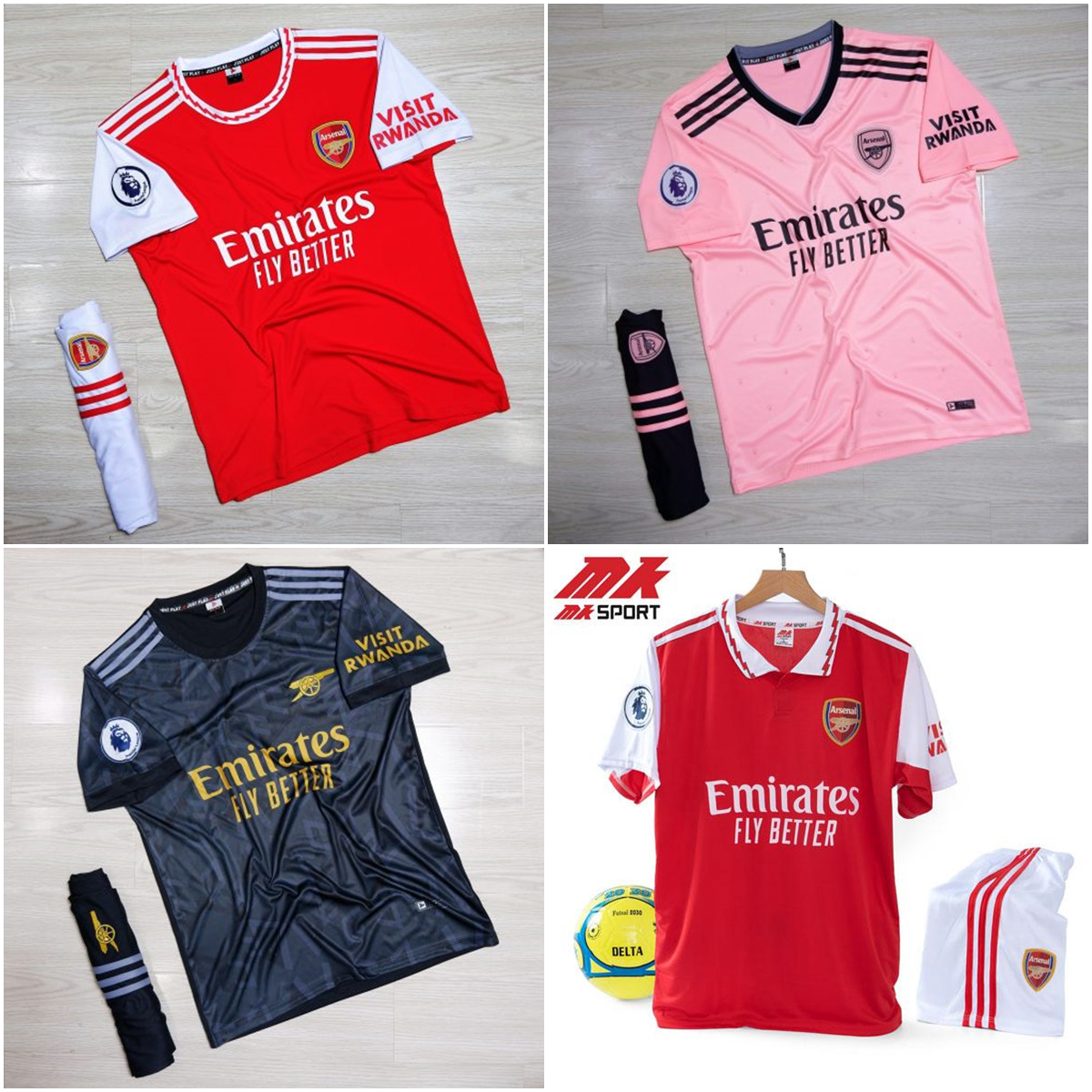 Quần Áo Bóng Đá Arsenal 2024 Mới Áo Đá Banh Arsenal - Có In Tên Và Số