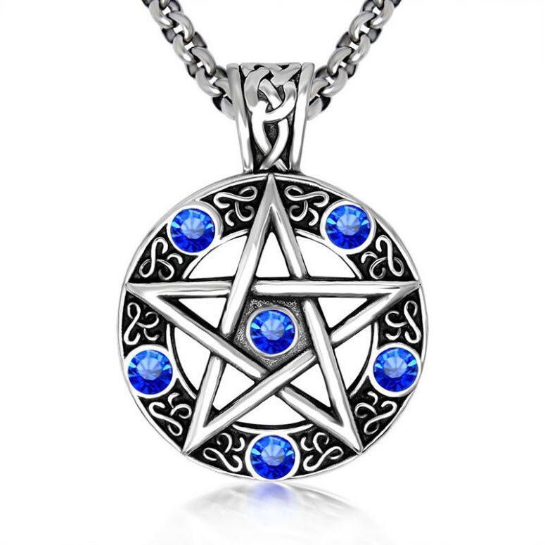 ◈ Dây chuyền Witchcraft phù thủy cho nam và nữ - Mặt dây hình ngôi sao 5 cánh đính đá