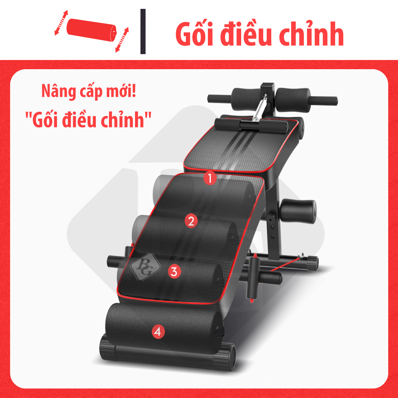 (ẢNH THẬT VÀ VIDEO)GYM Ghế Tập Bụng Đa Năng Cao Cấp Phiên Bản Mới Nhất Model 119