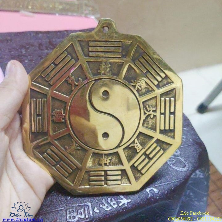 Gương Bát Quái phong thủy âm dương Tiên Thiên - Chất liệu bằng đồng
