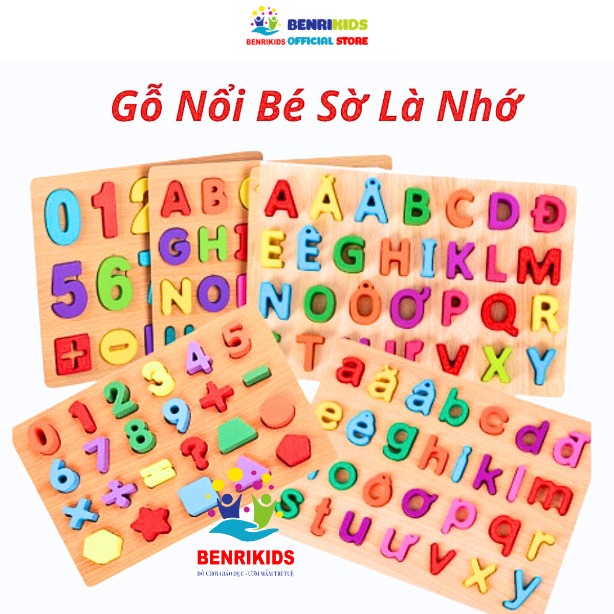 Đồ Chơi Giáo Dục Trẻ Em Benrikids, Bảng Trò Chơi Lắp Ghép Chữ Cái Hay Số Đếm Bằng Gỗ Cho Bé Từ 2 Đến 6 Tuổi Phát Triển Tư Duy, Educational Toys Children, Table Game Assembling Puzzle Letters Or Numbers Counting