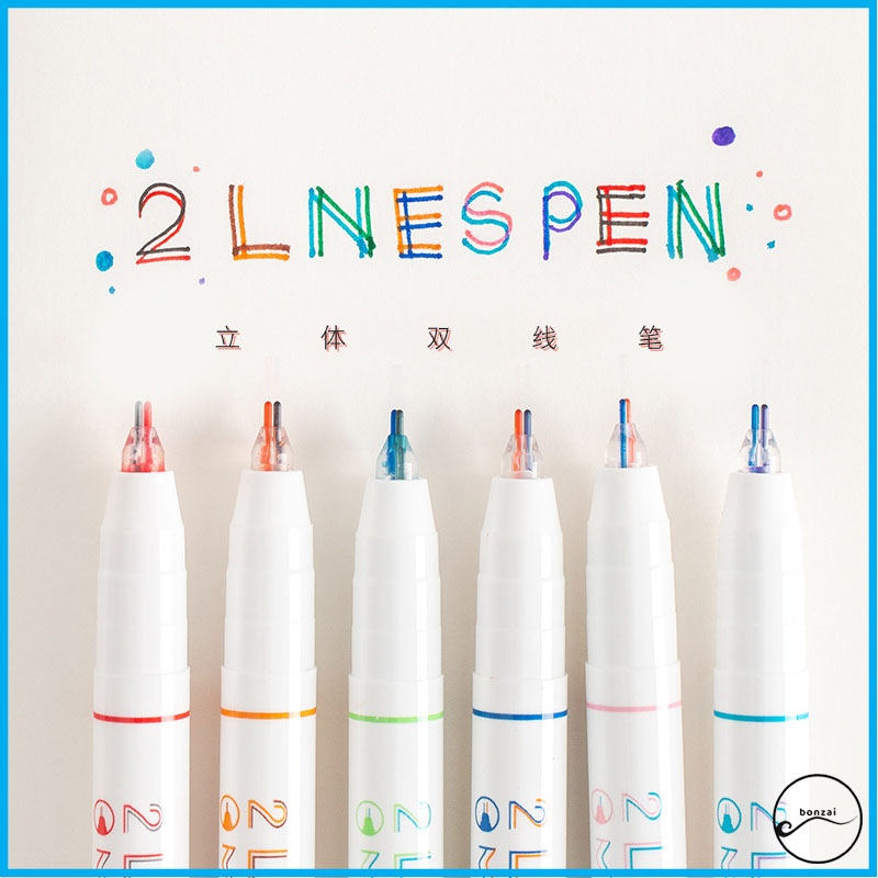 Bút lông 2 đầu nhiều màu/ Bút 2 nét, Double line Pen