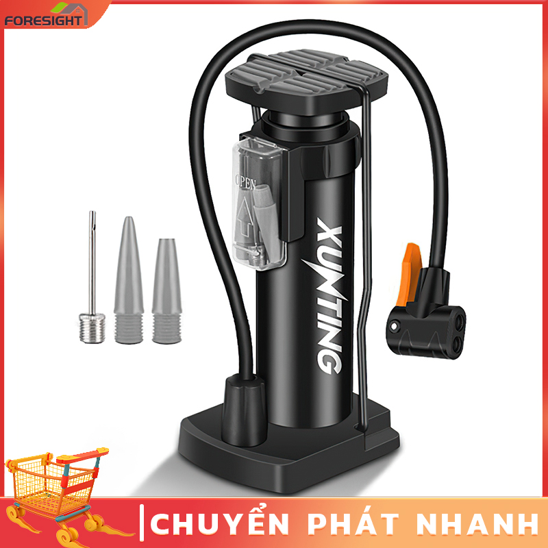 Bơm xe máy xe đạp nhỏ gọn đầu van đa năng Bơm Xe Đạp Áp Suất Cao FO