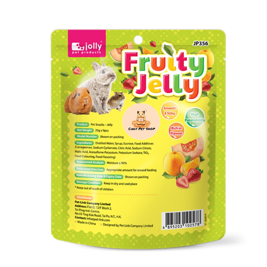 Thạch trái cây jolly túi 9 viên cho hamster, thỏ, bọ, sóc...
