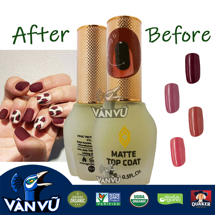 Sơn Bóng Lỳ Mau Khô Topcoat Chai 15ml, Chuyển Sơn Thường Thành Màu Sơn Lì, Nhám Sang Trọng, Huyền Bí