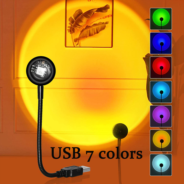 Đèn Chiếu Hoàng Hôn USB Đèn Tạo Không Khí Trang Trí Phòng Ngủ Đèn Ngủ LED
