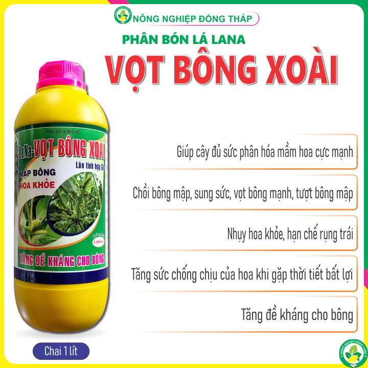 Phân Bón Lá LANA – VỌT BÔNG XOÀI Mập Bông Hoa Khỏe (chai 1L)