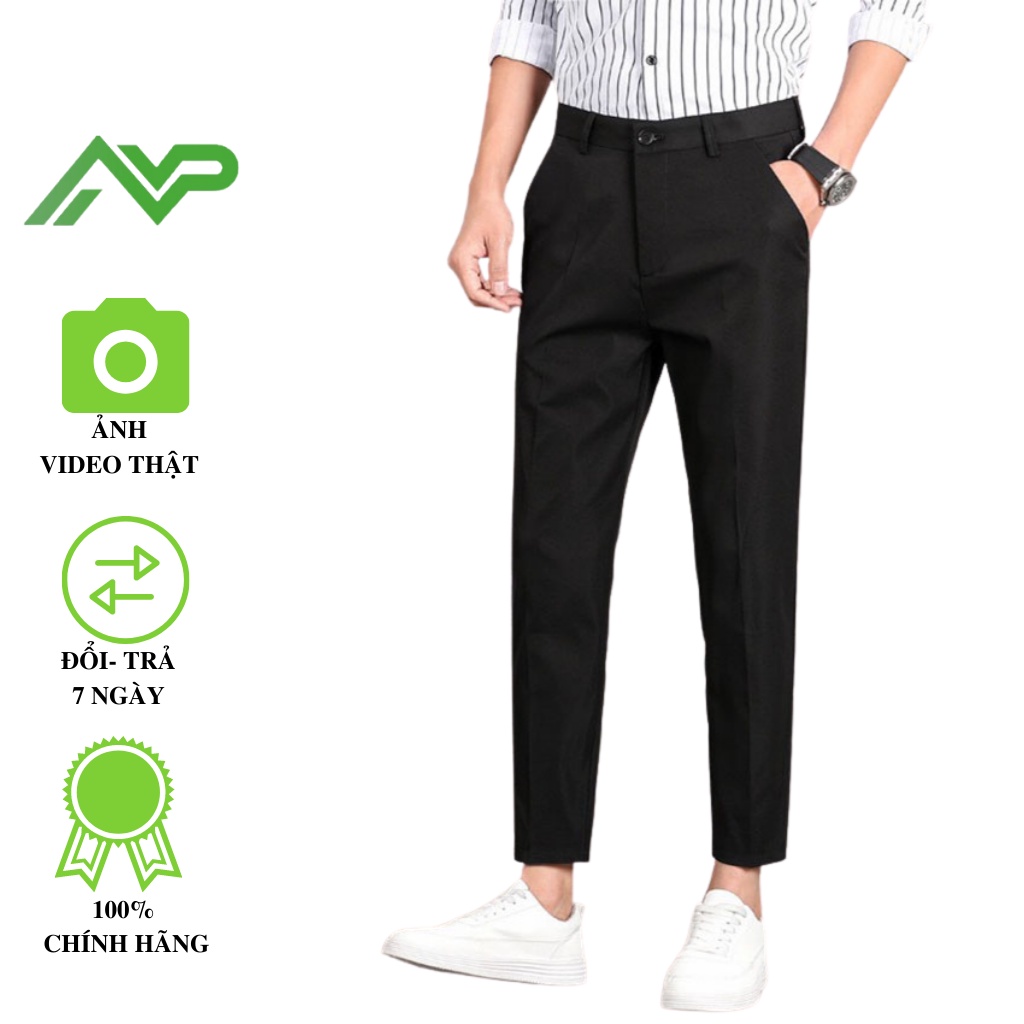 Quần âu nam ống côn NPV vải lụa co giãn, quần tây nam thời trang công sở
