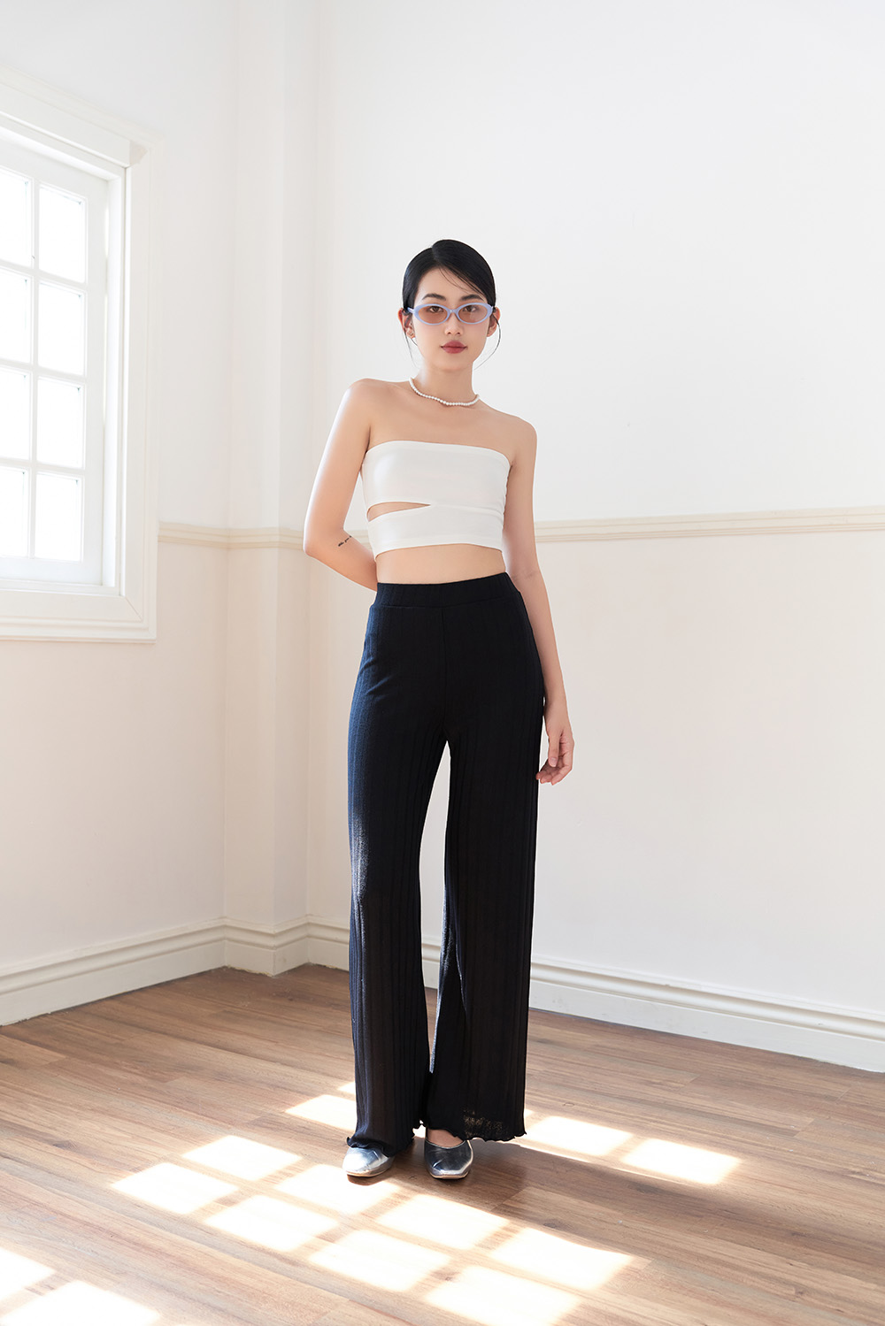 Dottie - quần dài vải thun gân nữ dottie - q0295