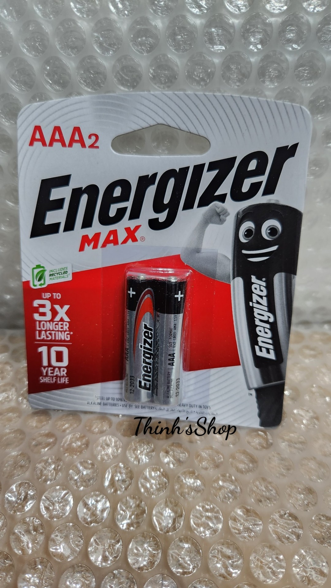 (Mẫu mới) Pin đũa AAA vỉ 2 viên ENERGIZER MAX E92 BP2 chính hãng có logo môi trường xanh