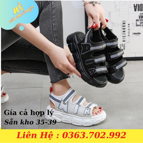 (2 Màu VIDEO) Sandal Nữ AIR 3 Quai Viền Phản Quang Kiểu Dáng Hàn Quốc