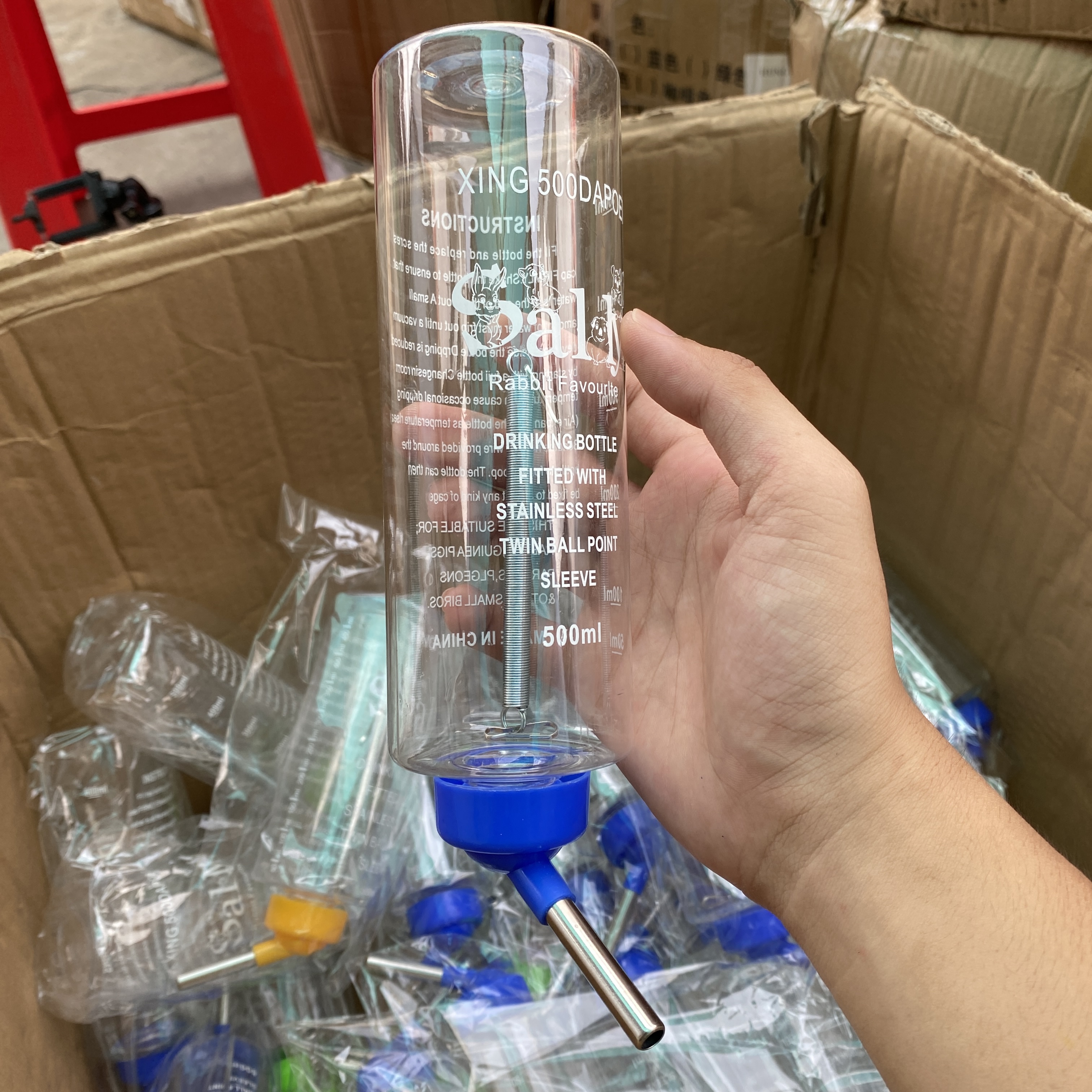 Bình nước bi 500ml cho chuột rat, hamster, thỏ, bọ, chó, mèo