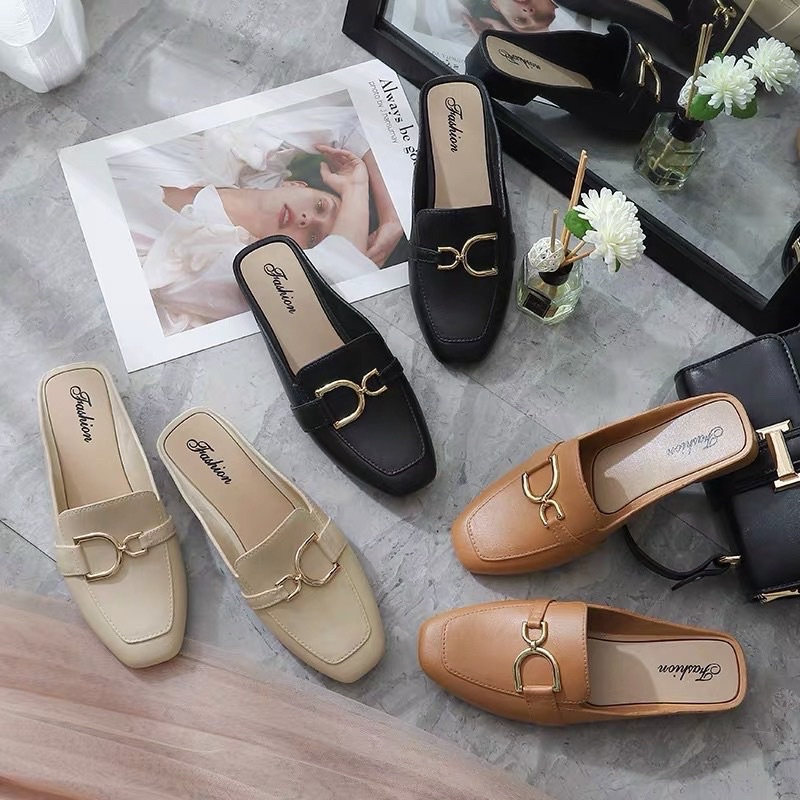 Dép sục nhựa nữ giả da 2cm- Giày sục lười quai xích đi mưa Zumn store- S029