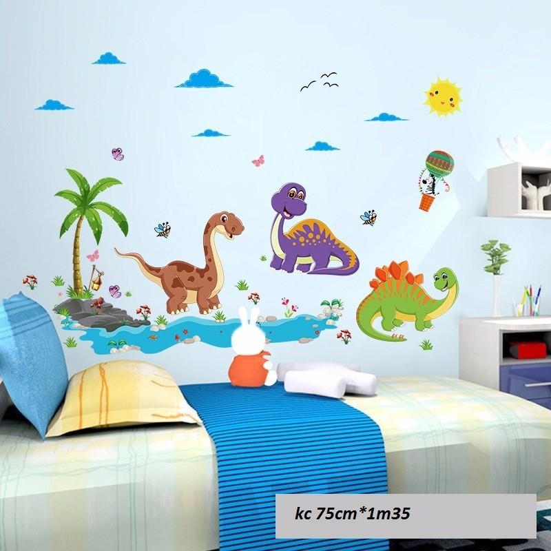 Decal dán tường mẫu công viên khủng long biển cả