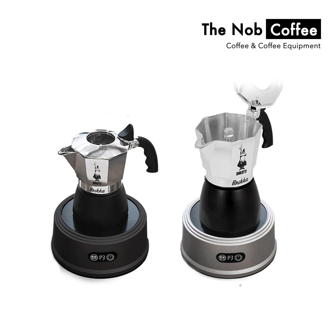 Combo pha Espresso tại nhà với Ấm Moka Bialetti Brikka đi kèm với bếp hồng ngoại Mini