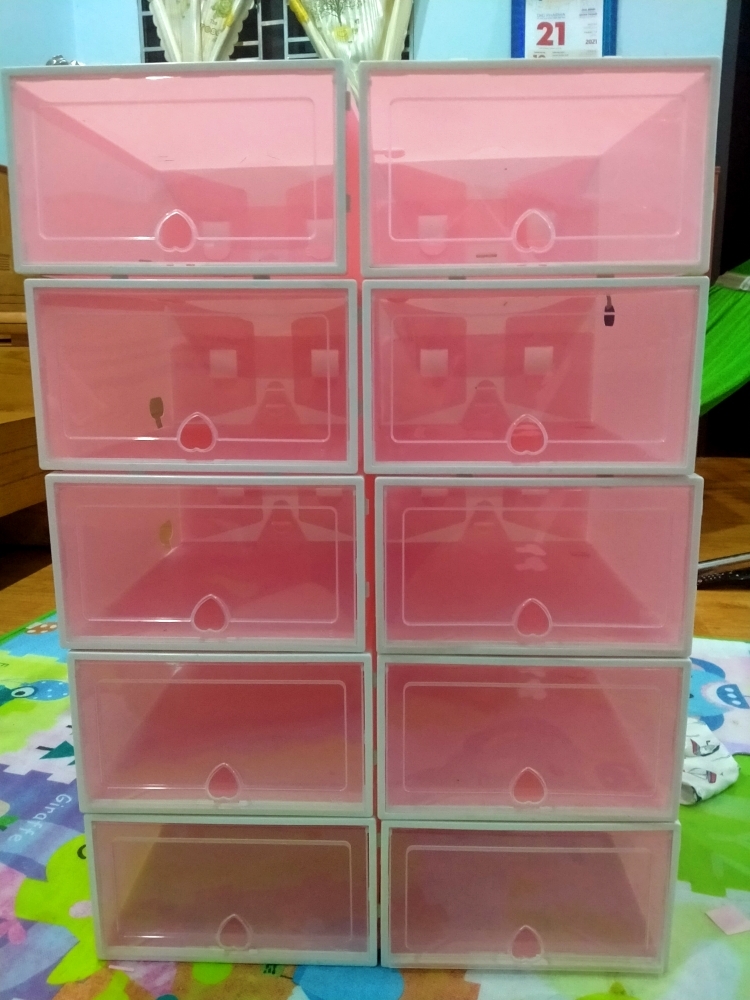 Combo 10 Hộp Đựng Giày Dép, Tủ Ghép, Tủ Lắp Ráp Bảo Quản Giày Nắp Nhựa Cứng, Size Lớn, Kệ Giày