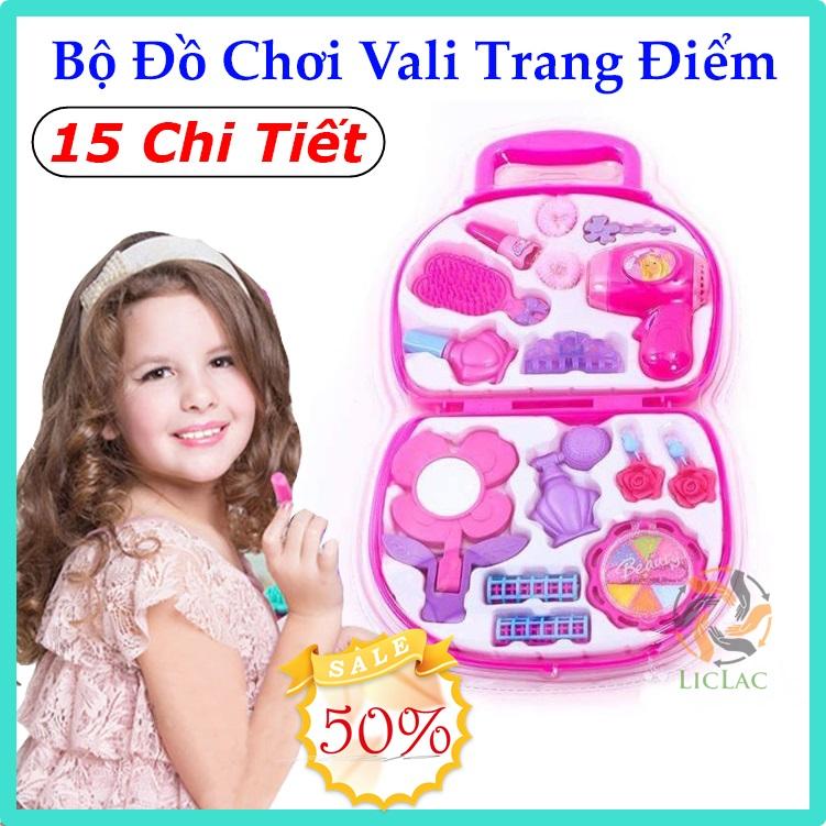 Bộ đồ chơi Vali Trang Điểm 15 chi tiết cho bé - Đồ chơi tập trang điểm cho bé gái