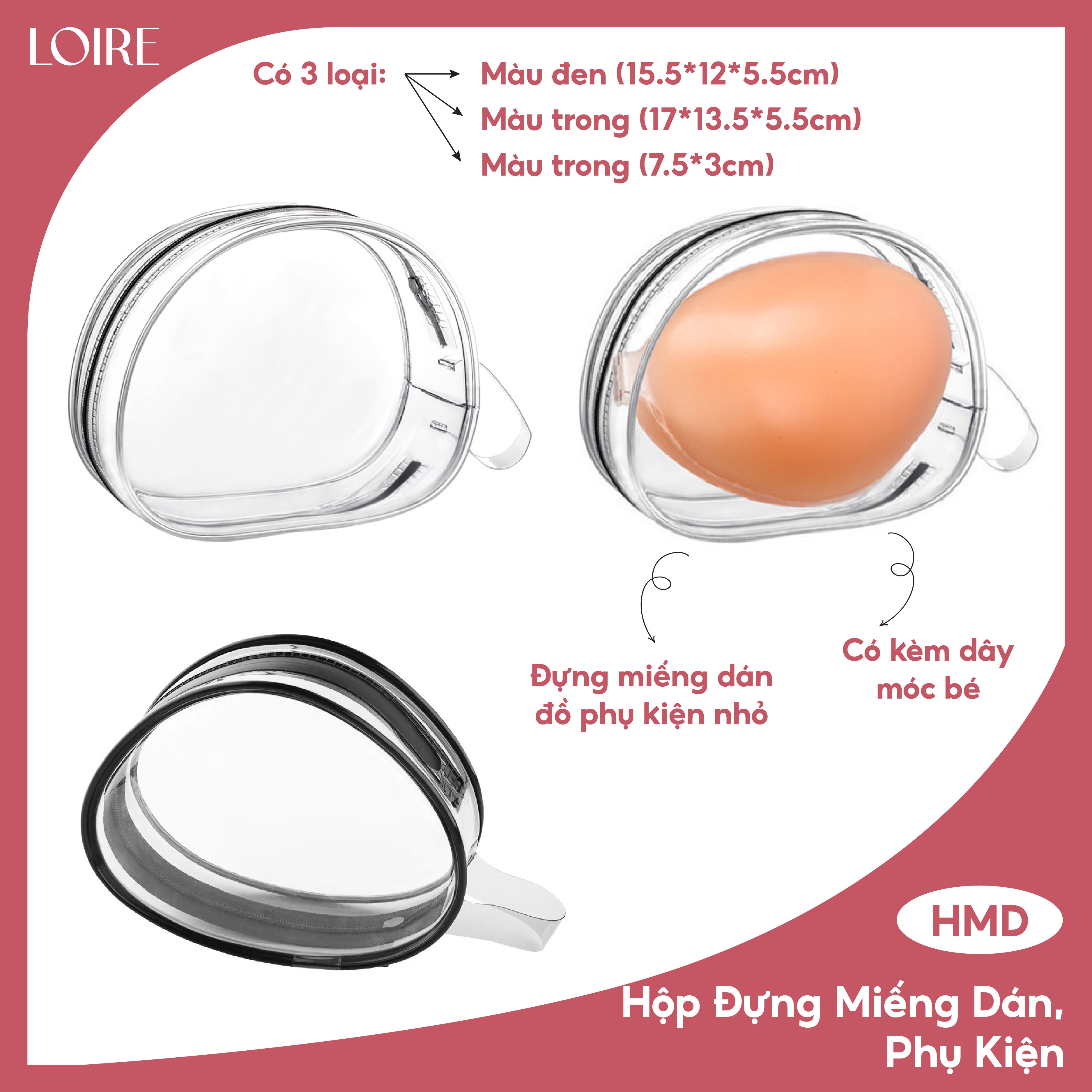 Hộp đựng miếng dán cỡ lớn Loirechic HMD02