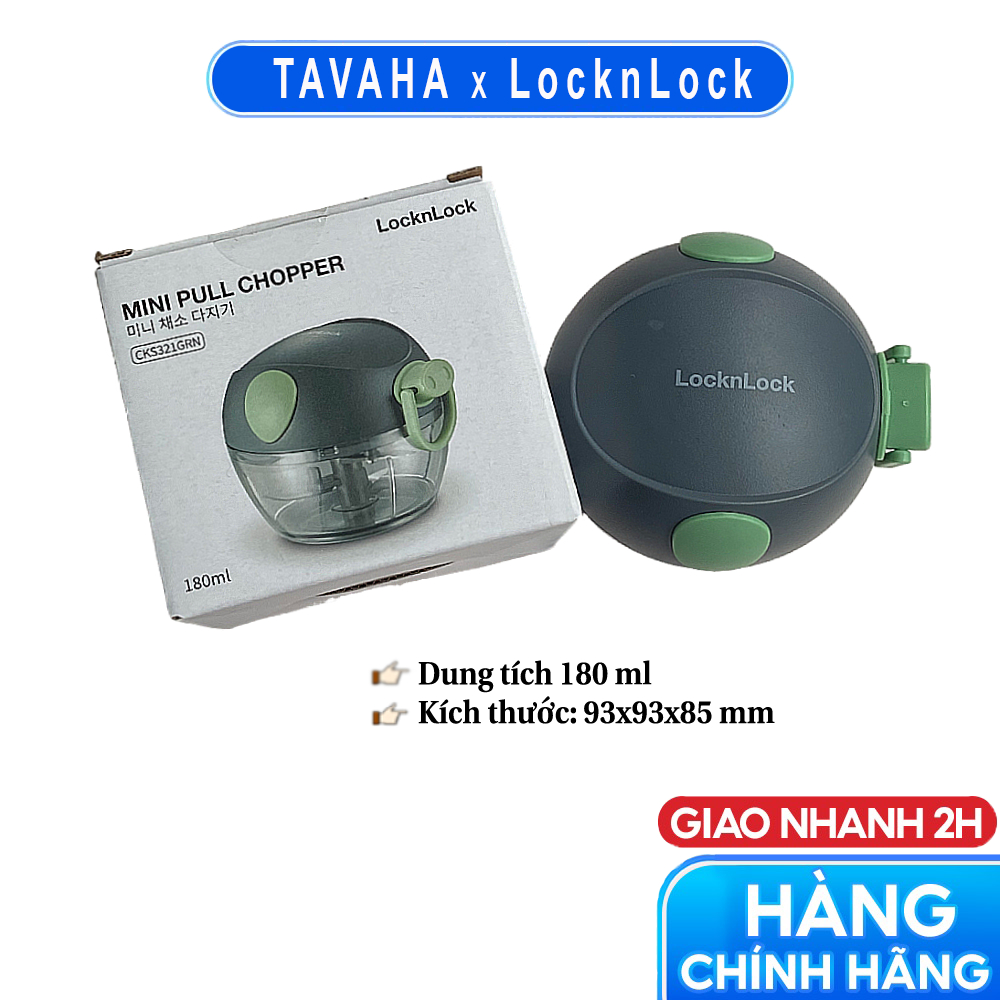 Dụng cụ xay tỏi, ớt cầm tay lock&lock mini hình chú heo - cks321 grn