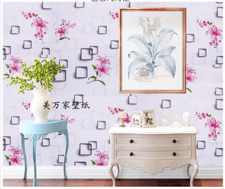 Cuộn 5m x 0.45m decal giấy dán tường ô vuông hoa keo sẵn bóc dán a095