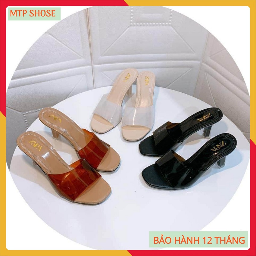 giày nữ, giày cao gót, giày cao gót nữ, guốc cao gót nữ 7 phân quai trong MIKA màu da mềm cao cấp xuất Hàn