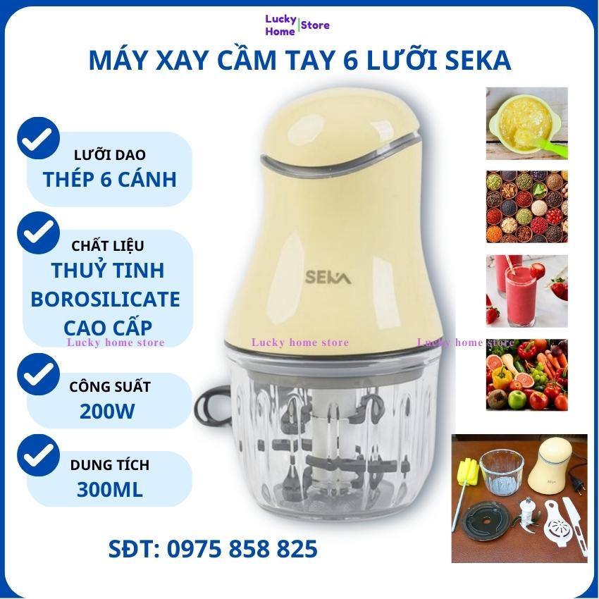 Máy xay cầm tay, Máy xay mini cầm tay 6 lưỡi Seka, Máy xay ăn dặm cho bé