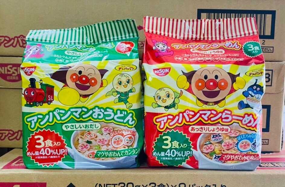 Mì ăn liền nissin anpanman nhật bản cho bé từ 1 tuổi - mỳ apaman - mỳ apanman - mì apaman - mì apanman nissin nhật bản