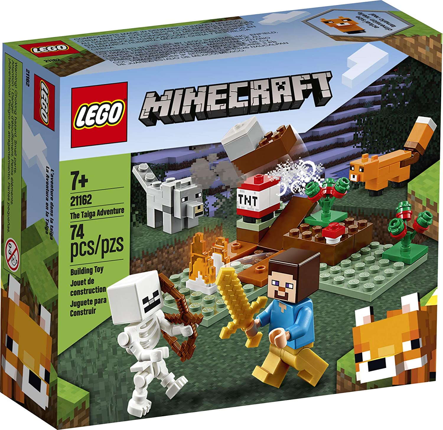 LEGO Minecraft Adventures Taiga 21162 Brick building toys for kids who love Minecraft and play with imagination