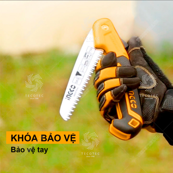 Cưa cầm tay gấp gọn ingco 180mm cưa cây cưa gỗ cưa xếp lưỡi thép hợp kim sk5 siêu cứng