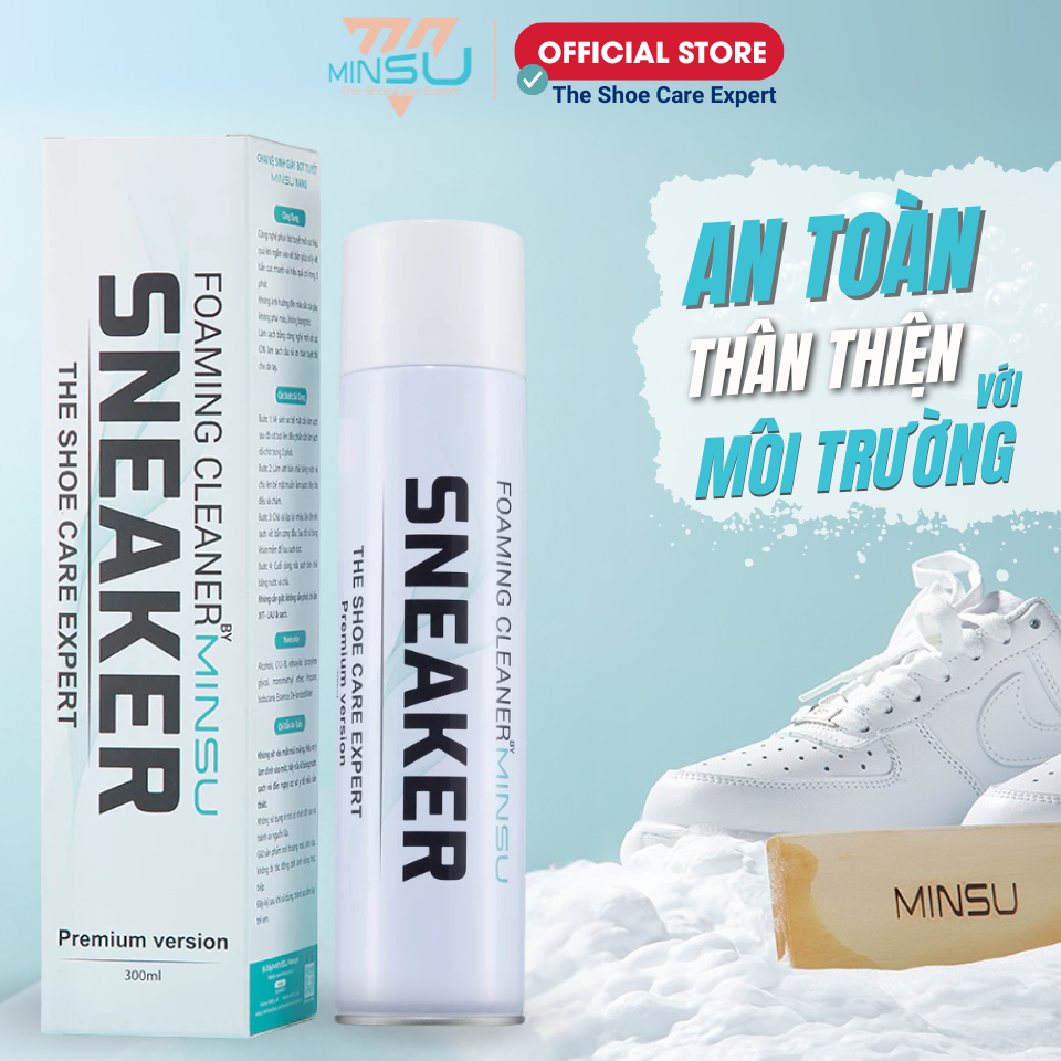 Chai Xịt Vệ Sinh Giày Sneaker Bọt Tuyết NANO MINSU M5955 Giặt Khô Siêu Tốc Bảo Vệ Giày Sneaker Thể Thao Khỏi Bị Ố Vàng, Phai Màu