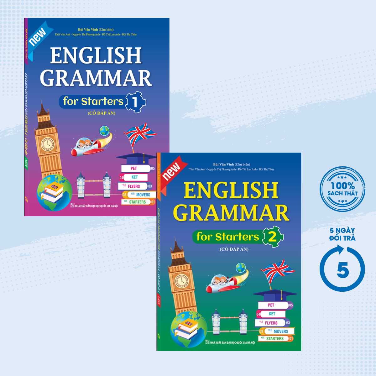 Sách - Combo English Grammar For Starters 1 + 2 (Có Đáp Án - Bộ 2 Cuốn) - MT - Newshop