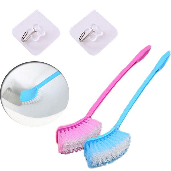[HCM]Combo 2 Bàn Chải Chà Toilet + 2 Miếng Dán Treo Tường Tiện Dụng